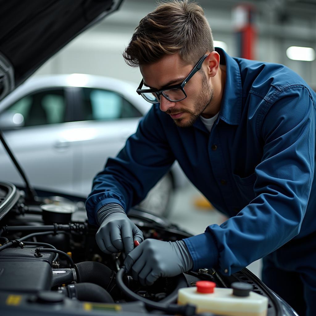 Autoreparatur-Experte bei der Arbeit