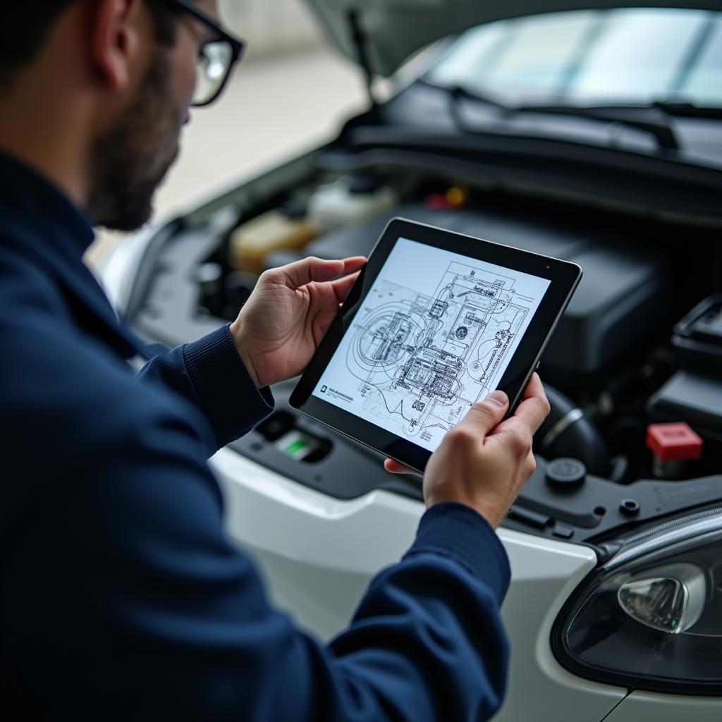 Auto Reparatur mit mobiler Software