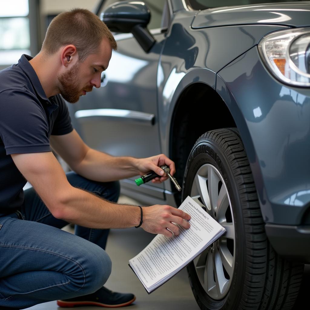 Autobesitzer führt selbst eine Reparatur durch