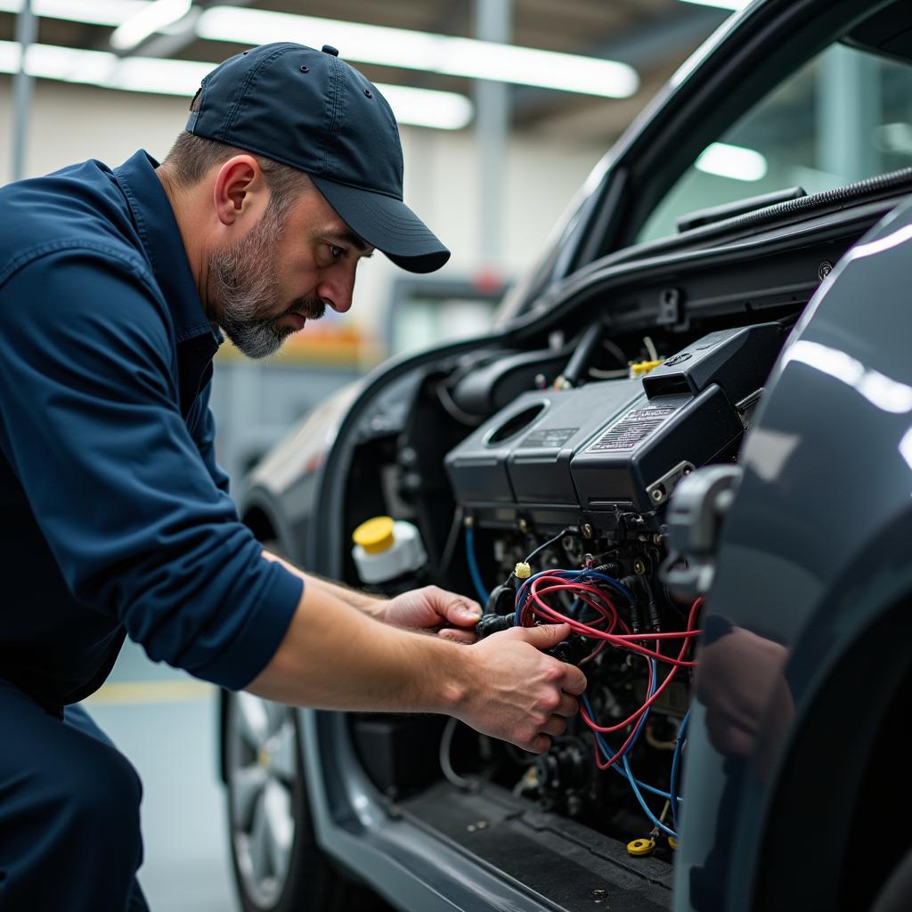 Autoreparatur in der Werkstatt: Elektronik