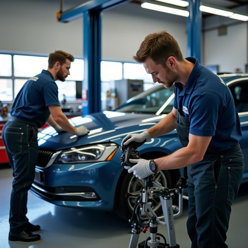 Auto Reparatur in einer Werkstatt in Schwandorf