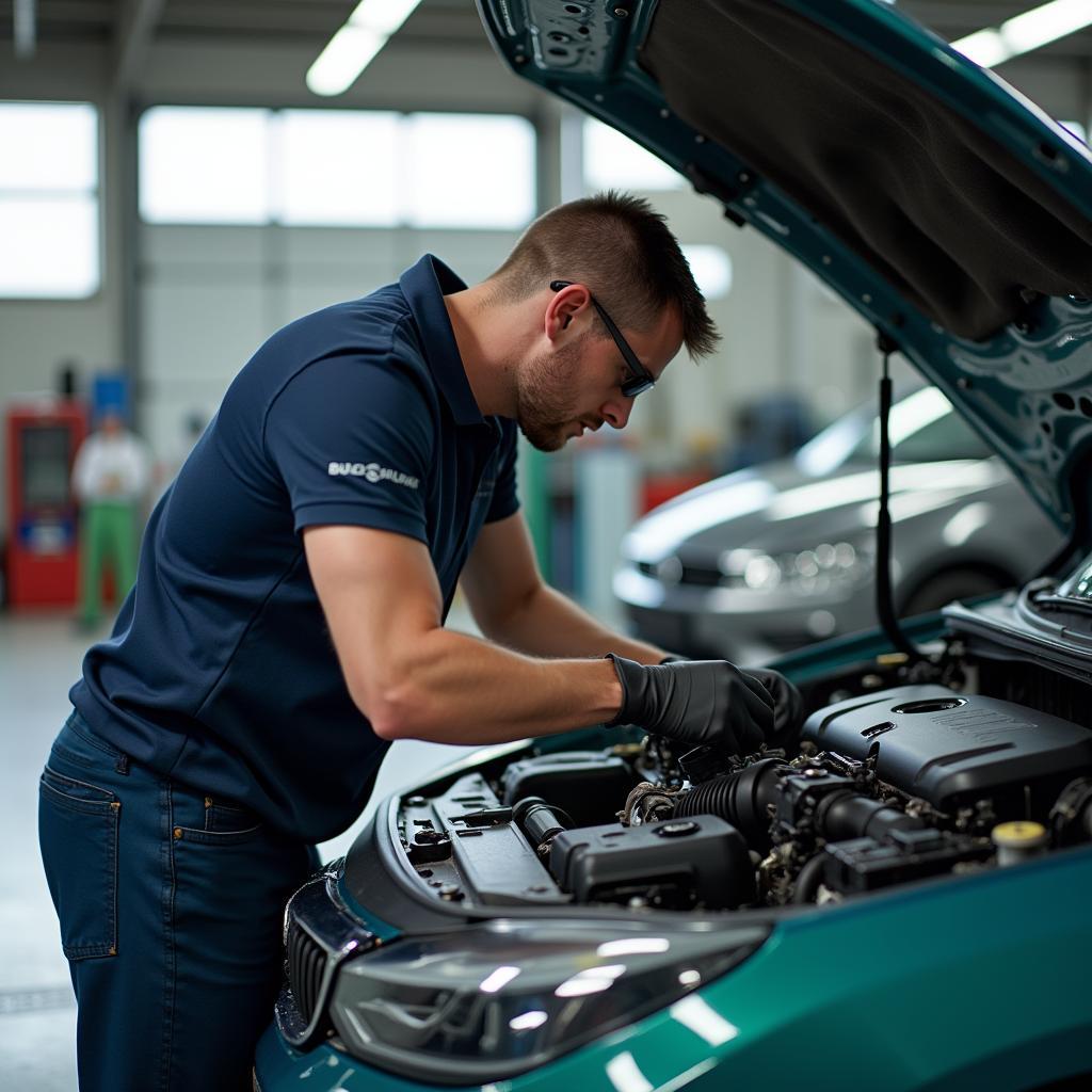 Autogas Umrüstung in einer Werkstatt in Rheinland