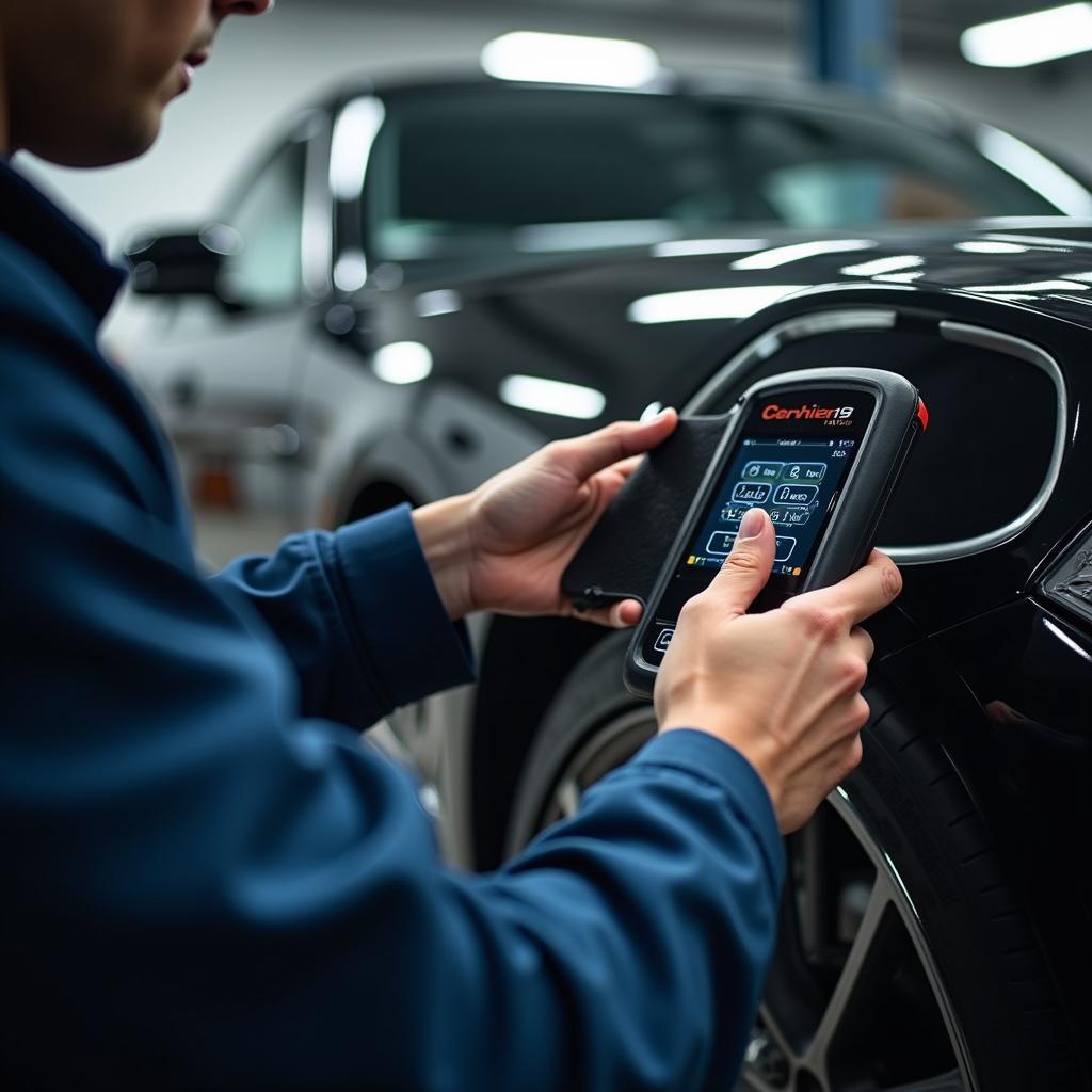 Moderne Diagnosegeräte im Autohaus Erwin Pfister