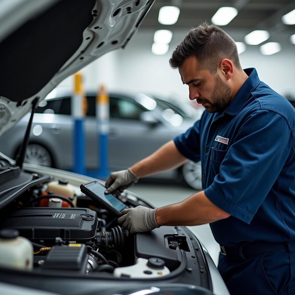 Automechaniker repariert ein Auto