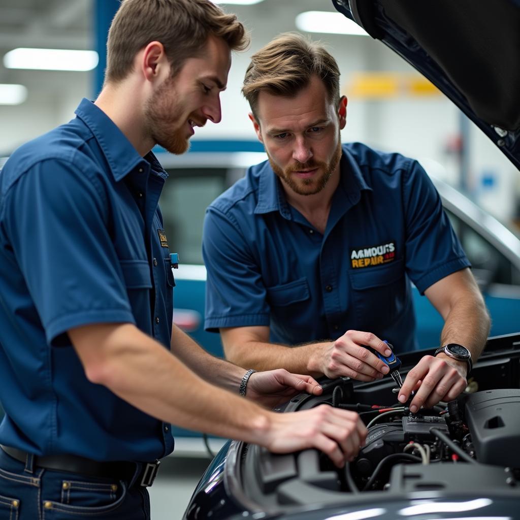 Experten von autorepairaid.com bei der Autoreparatur.