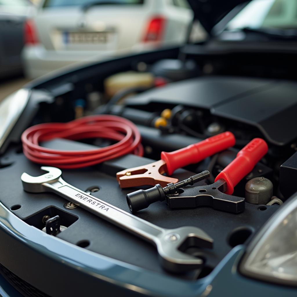 Werkzeug für die Autoreparatur im Parkhaus Görresplatz