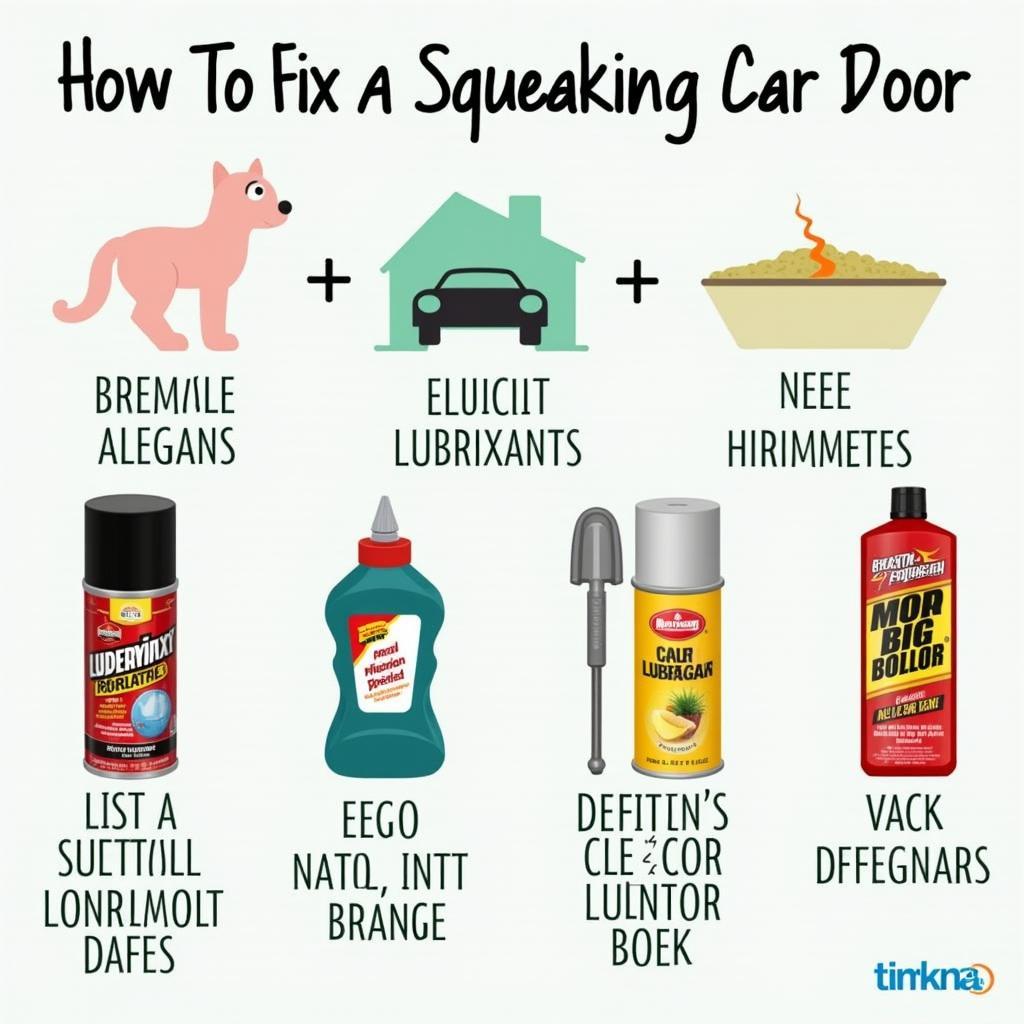 Car door lubricant being applied to hinges, a solution for squeaky doors