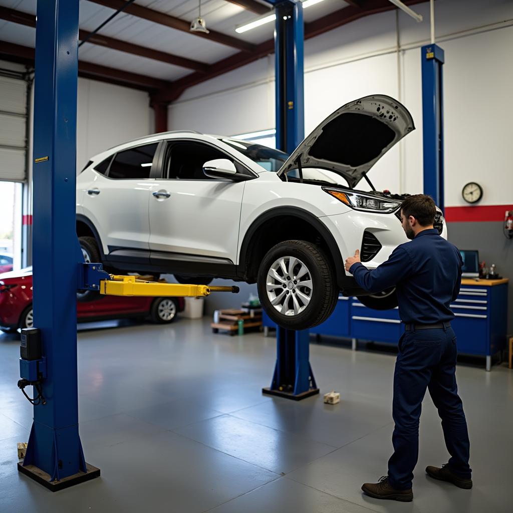 Autoreparatur in einer Autowerkstatt in Taucha