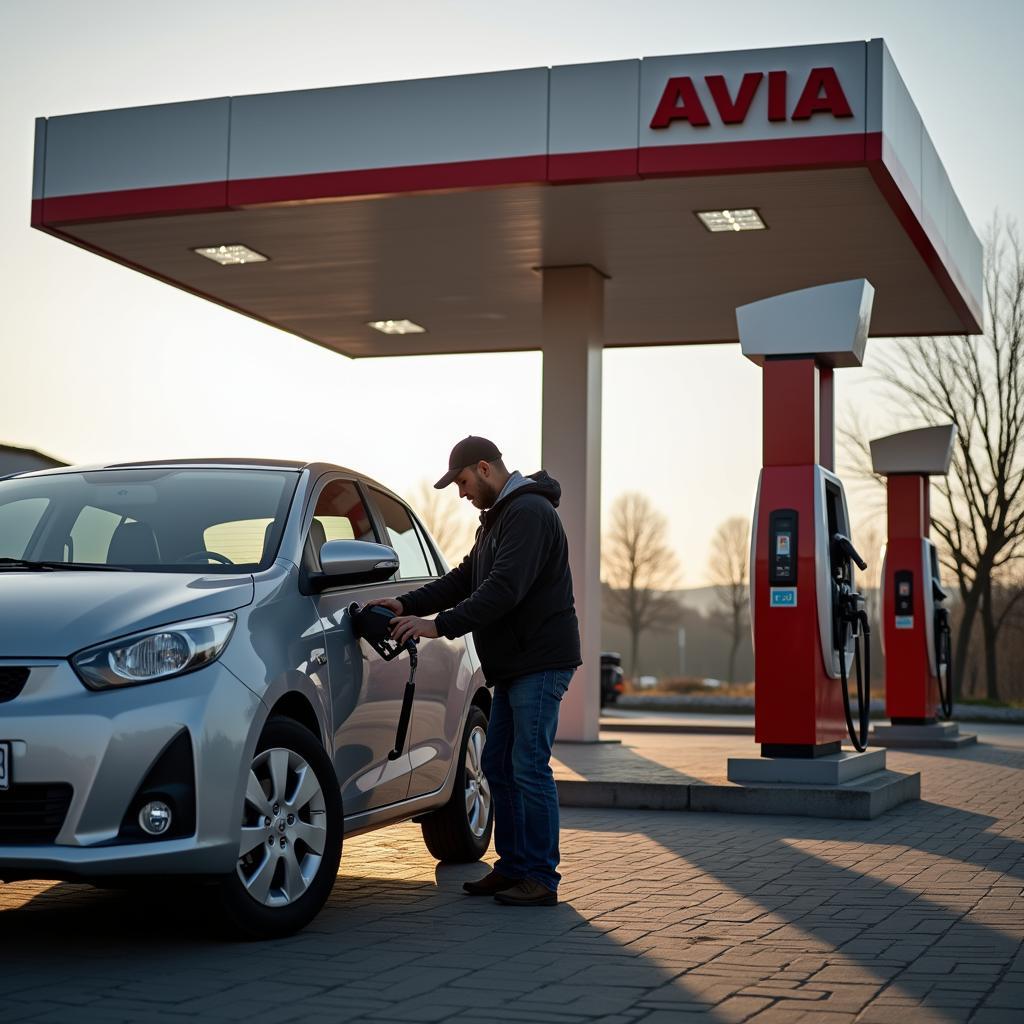 Tanken an der Avia Tankstelle Sinzing