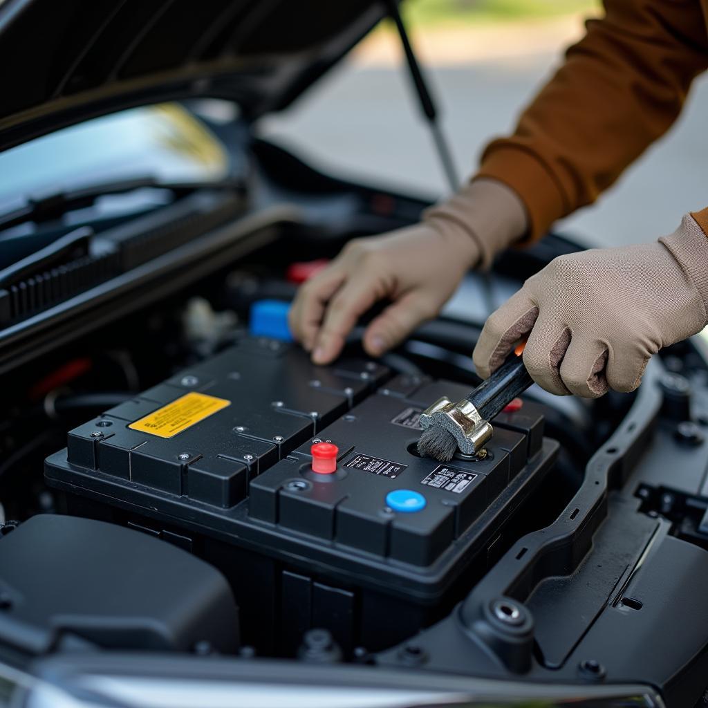 Wartung der Batterie im Opel Astra J