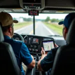 Digitalisierung im Fahrerhaus eines LKW im Nahverkehr