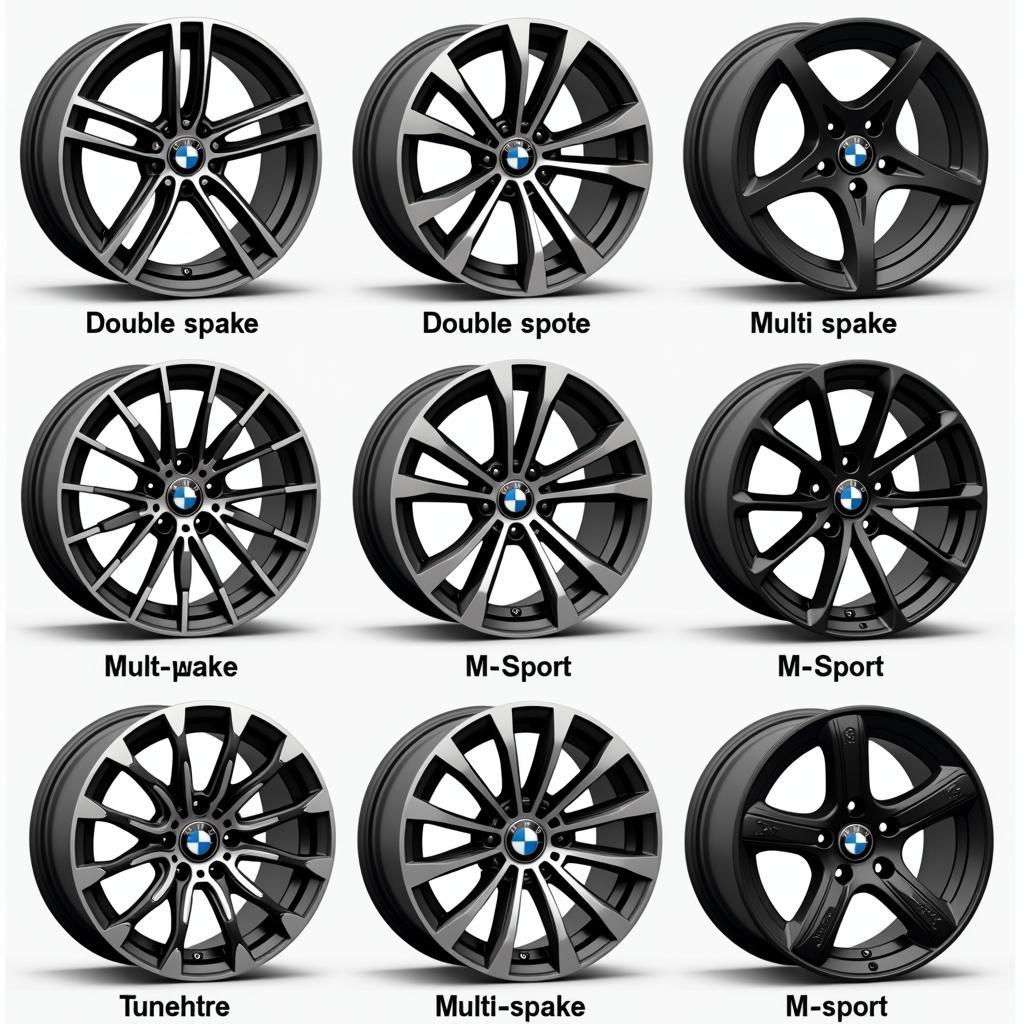 Verschiedene Designs von BMW 17 Zoll M Felgen