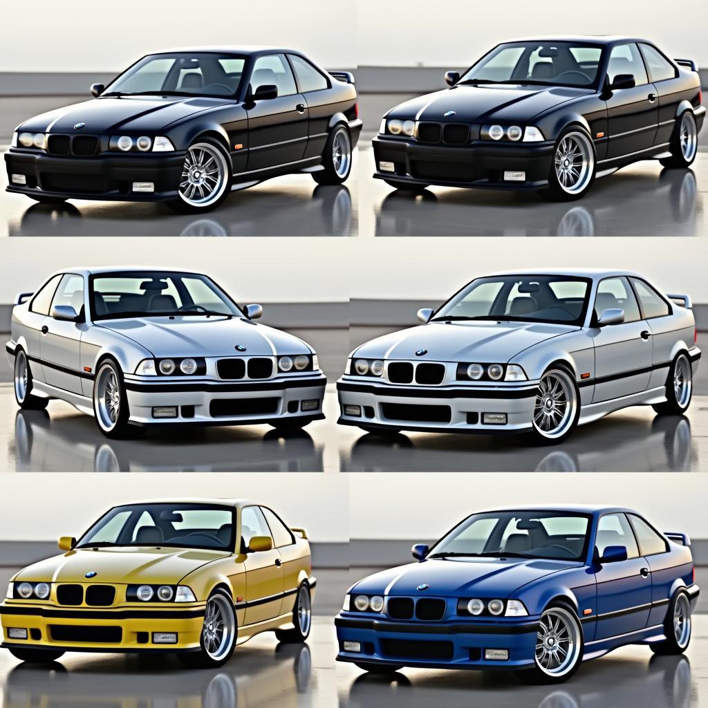 人気のBMW E36カラー：ブラック、シルバー、ブルーなど