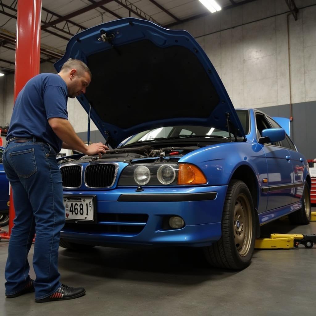 BMW E39 525d in der Werkstatt