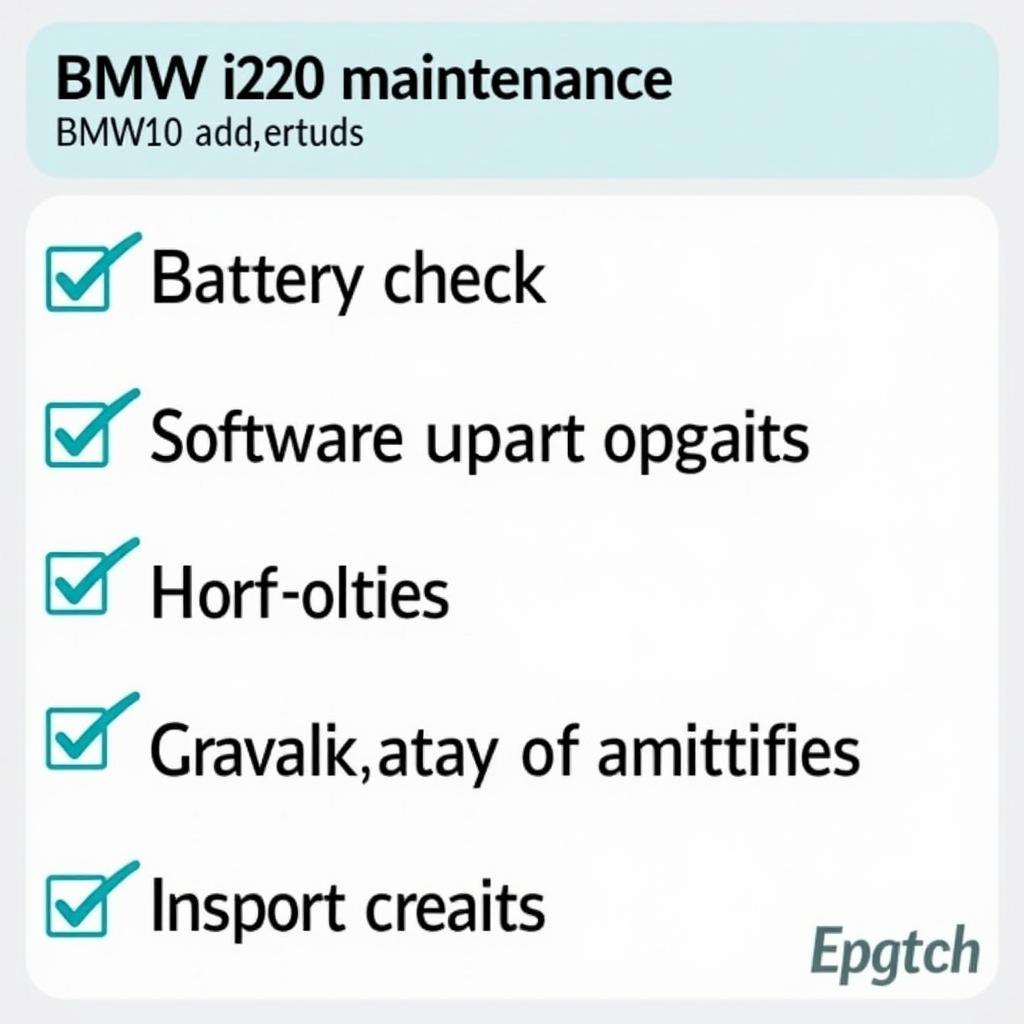 BMW i220 Wartung Checkliste