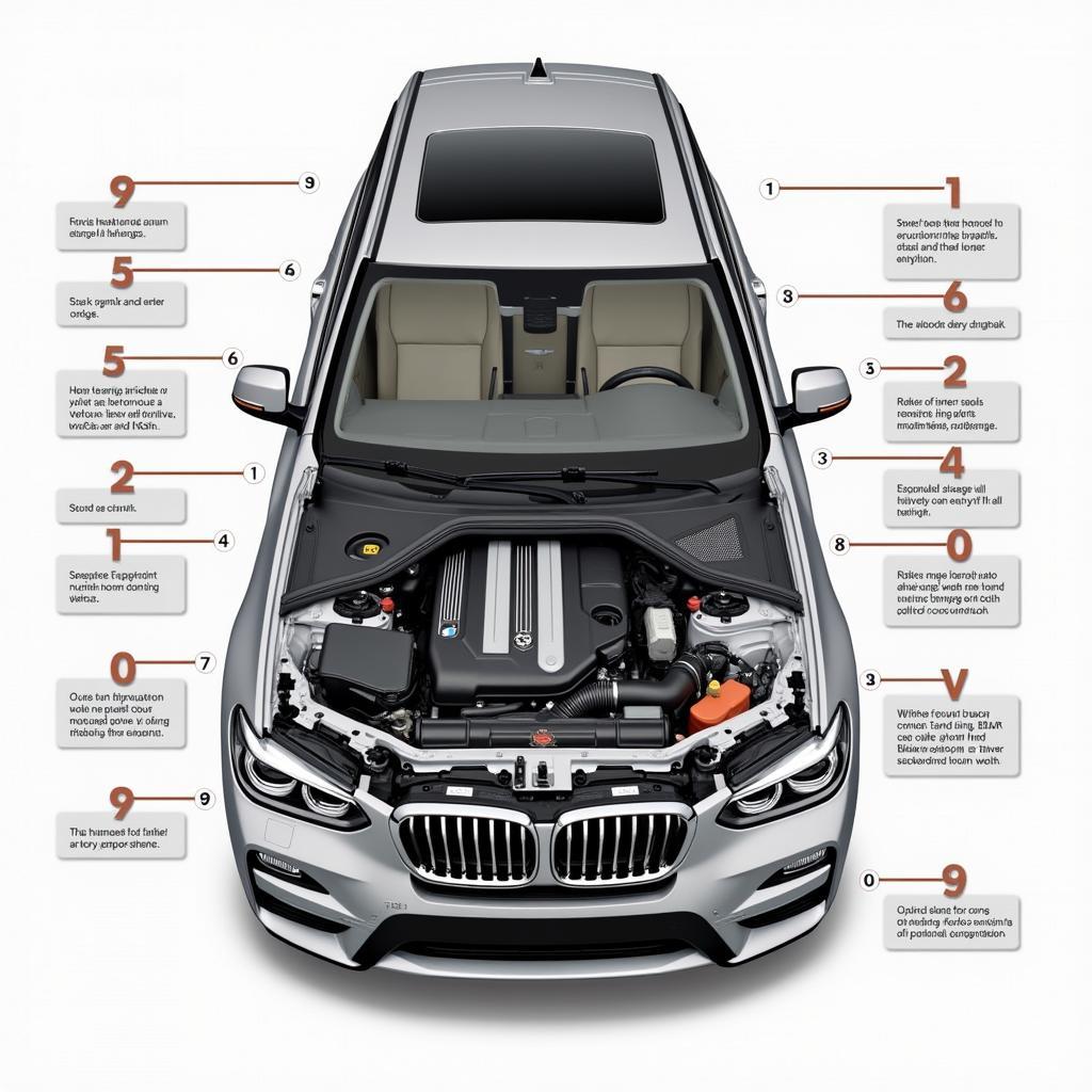 Übersicht des Motorraums eines BMW X3