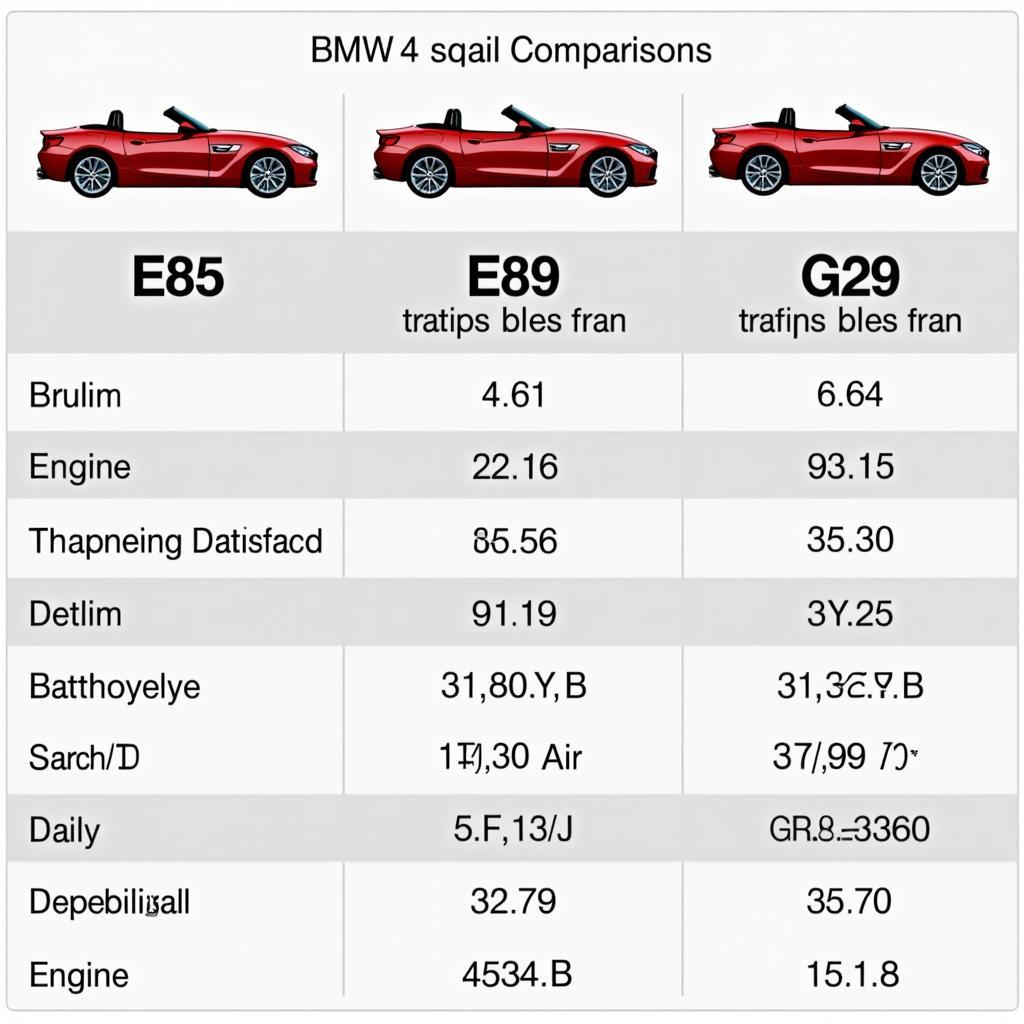 BMW Z4 Gewichtsvergleich verschiedener Modelle