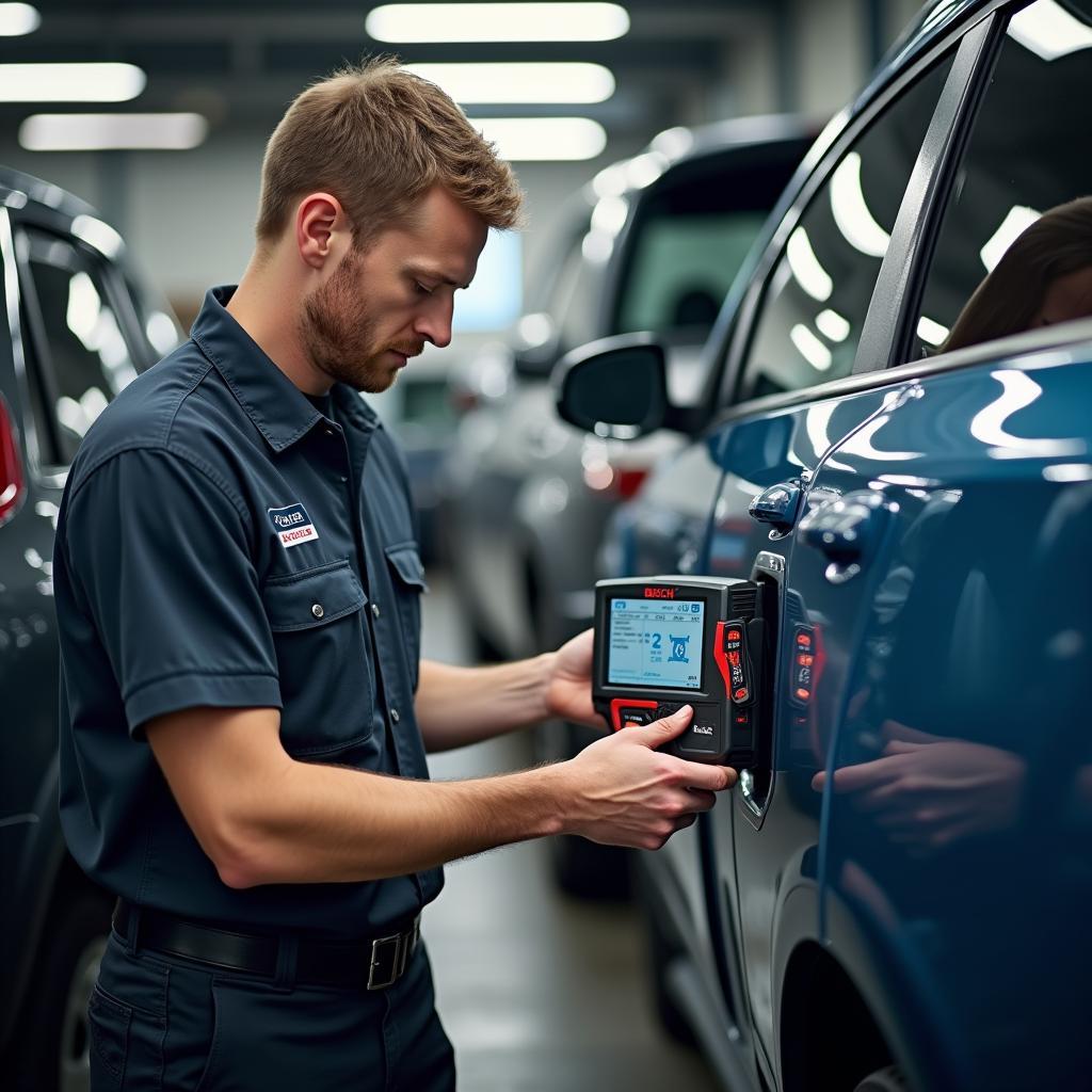 Bosch Motortester Anwendung im Werkstatt