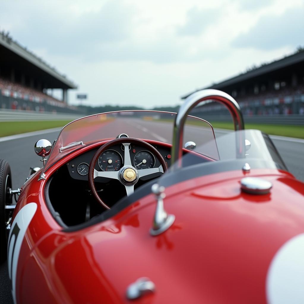 Brooklands-Scheibe an einem klassischen Rennwagen