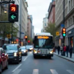 Bus Ampelzeichen im Stadtverkehr