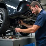 Reparatur der Abgasanlage eines C63 AMG 2021