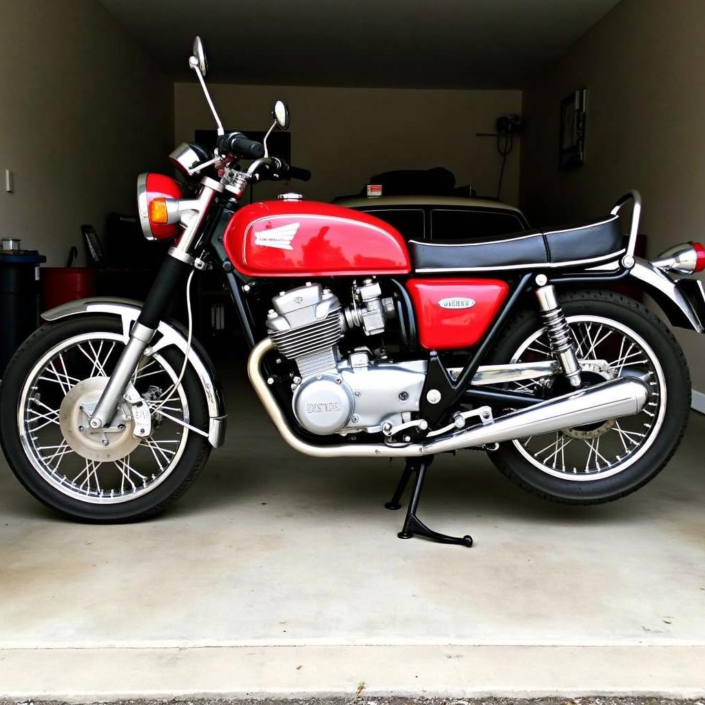 Restaurierte Honda CB 550 Four in klassischem Rot.