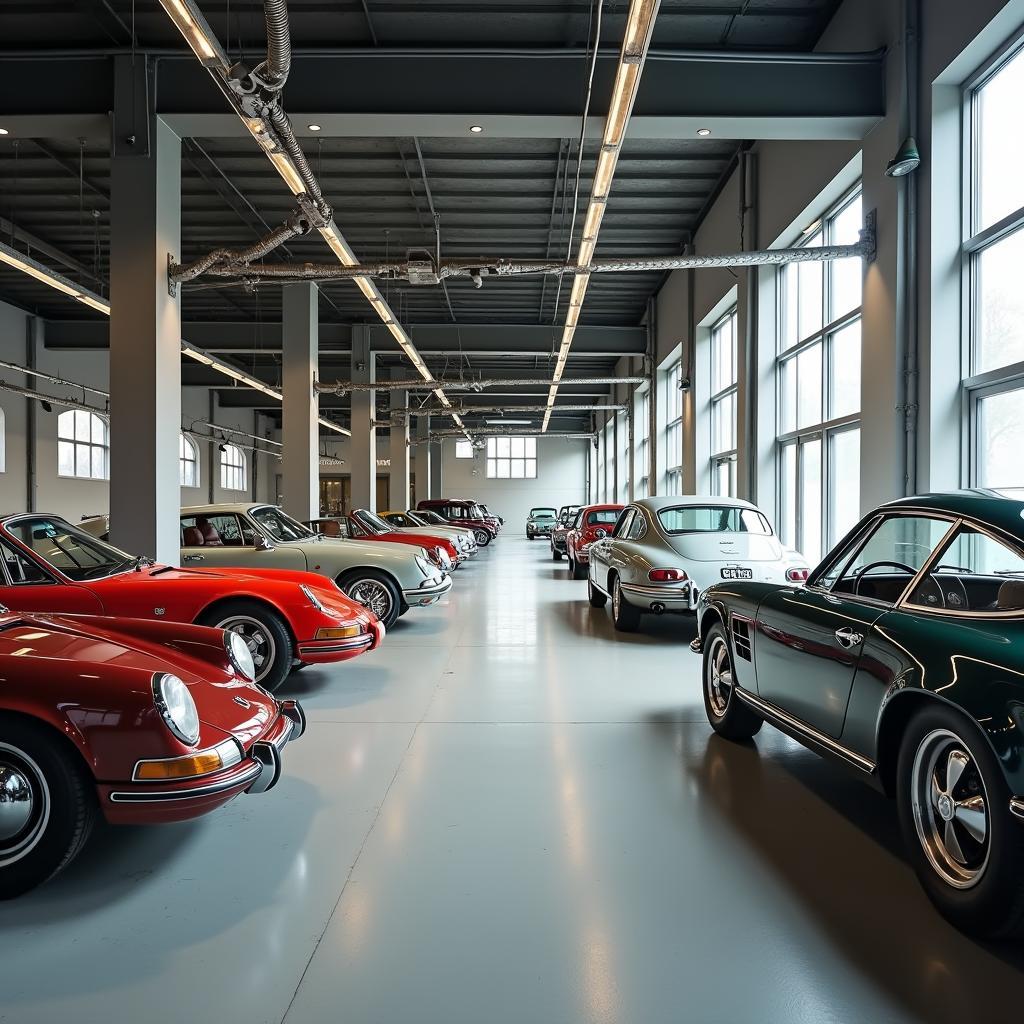 Armazenamento de carros clássicos na Classic Remise Berlin