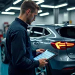 Moderne Autoreparatur mit Cyberfuchs-Technologien