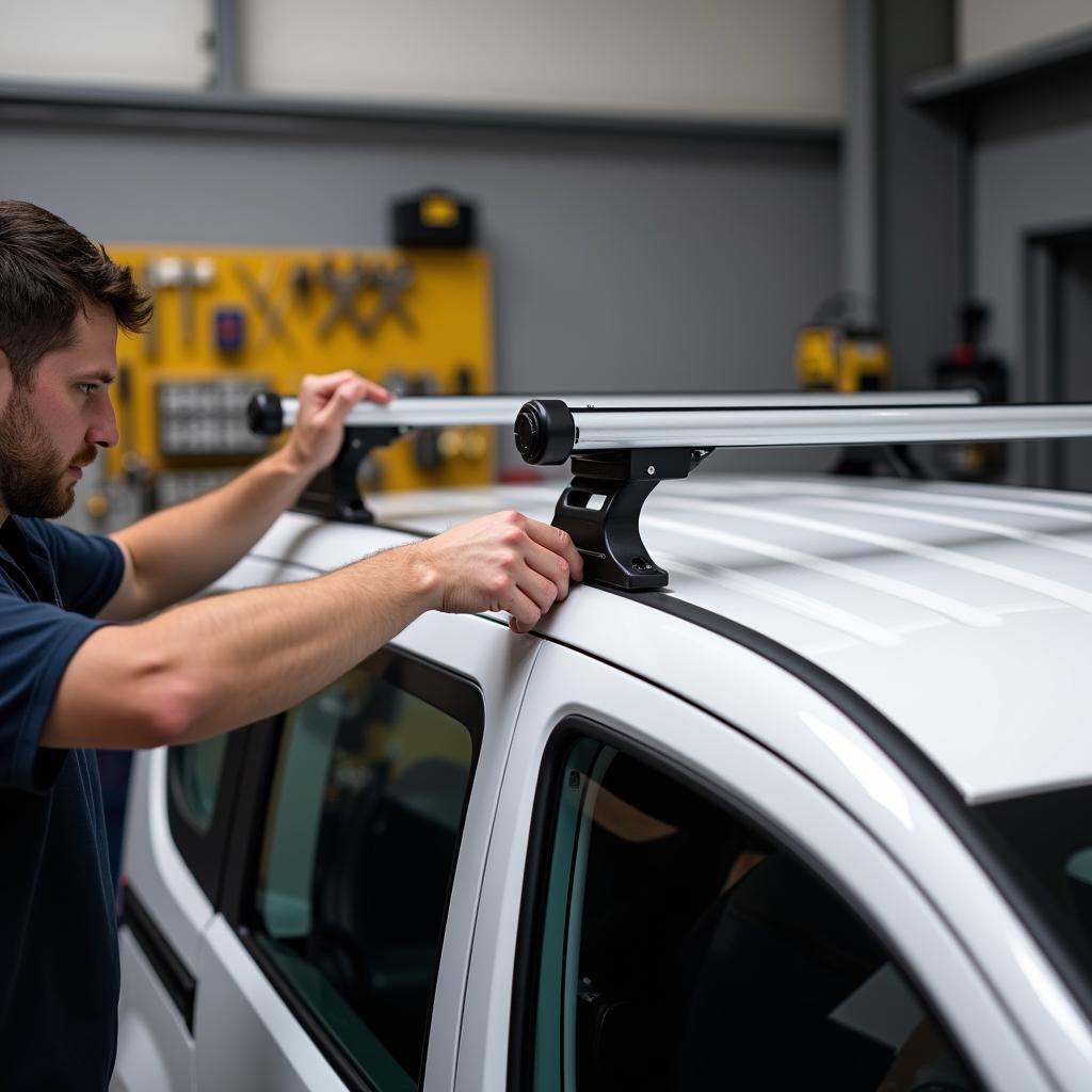 Montage eines Dachträgers am Opel Combo