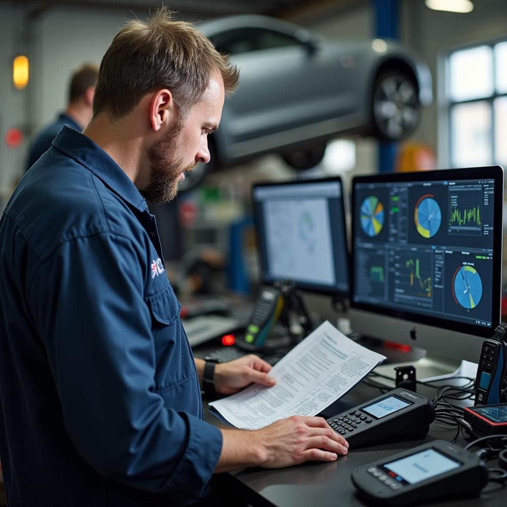 Workplace of an E3 auto mechanic