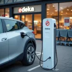 Edeka E-Auto Ladestation im Einsatz