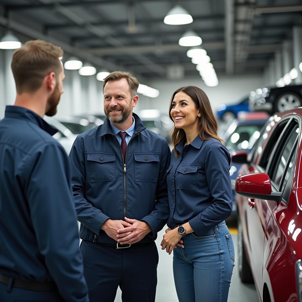 Erfolgreiche Autowerkstatt mit zufriedenen Kunden