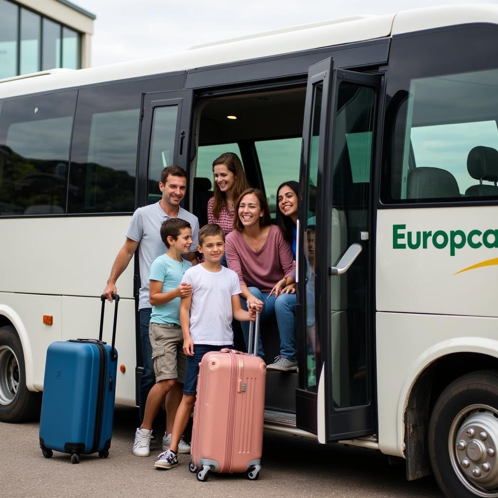 Familie mietet einen Europcar Bus