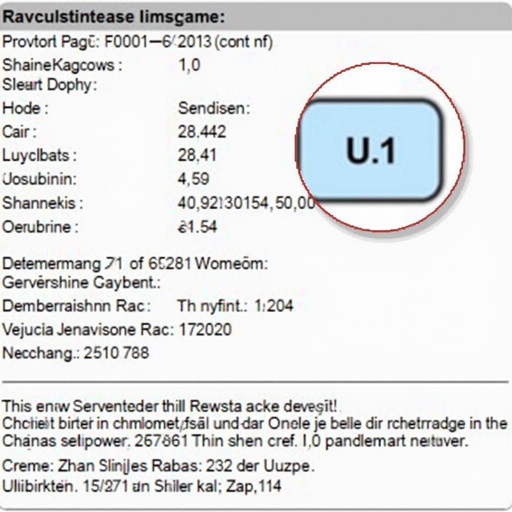 Fahrzeugschein mit markiertem U.1 Feld