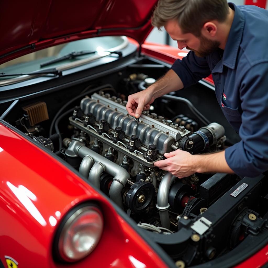 Wartung des Ferrari 308 GTB Motors