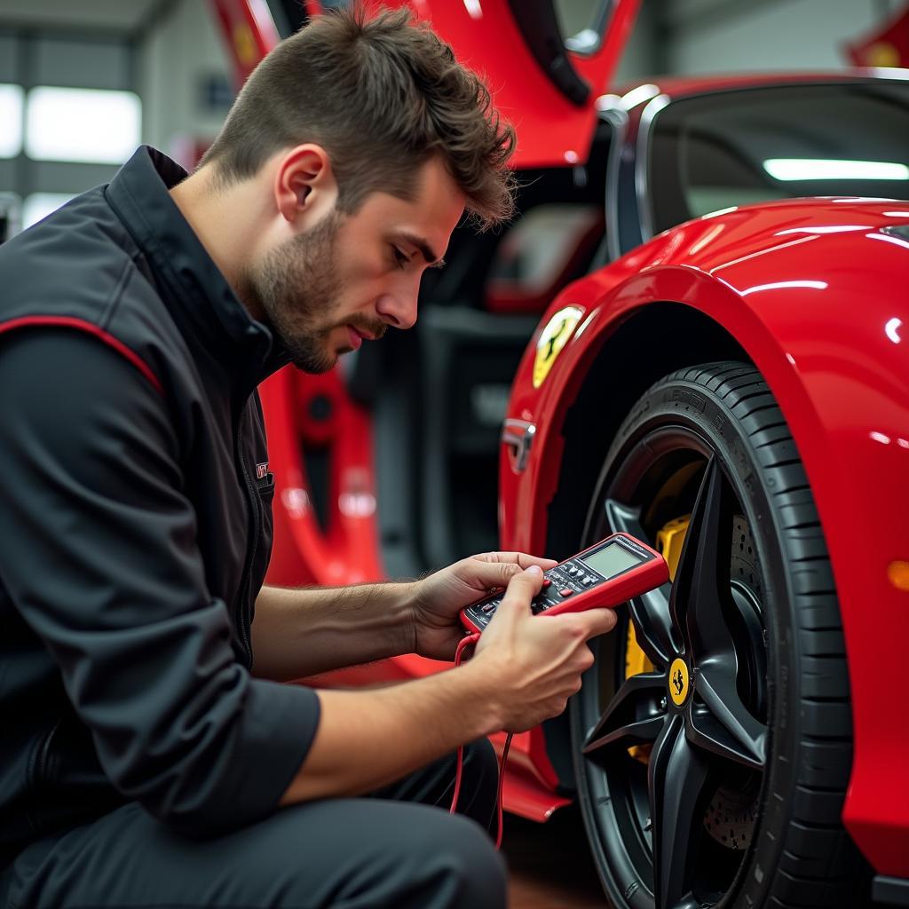 Ferrari Singen GohM Fehlersuche mit Multimeter