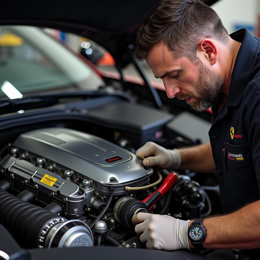 Wartung und Reparatur von Ferrari und Lamborghini: Spezialwerkzeug und Fachwissen.