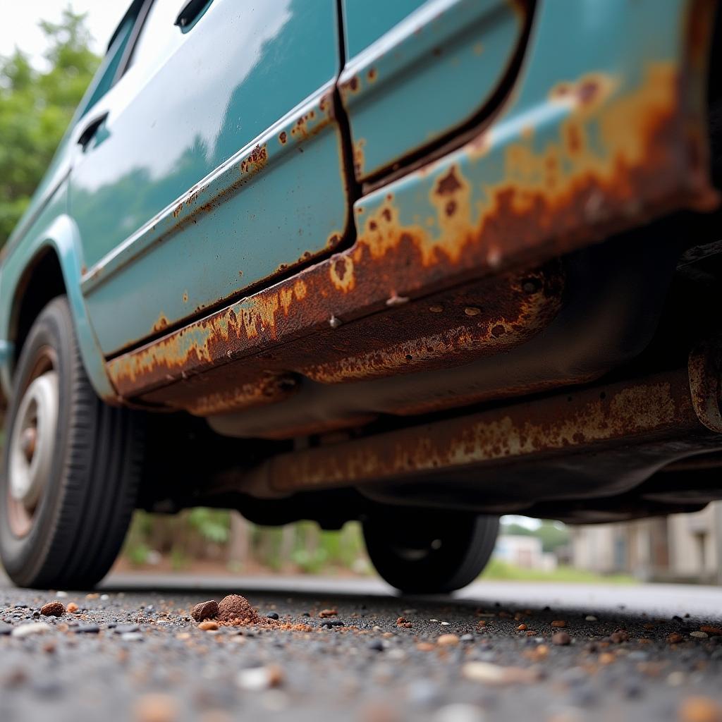 Feuchtigkeit und Korrosion am Auto in Puerto Rico