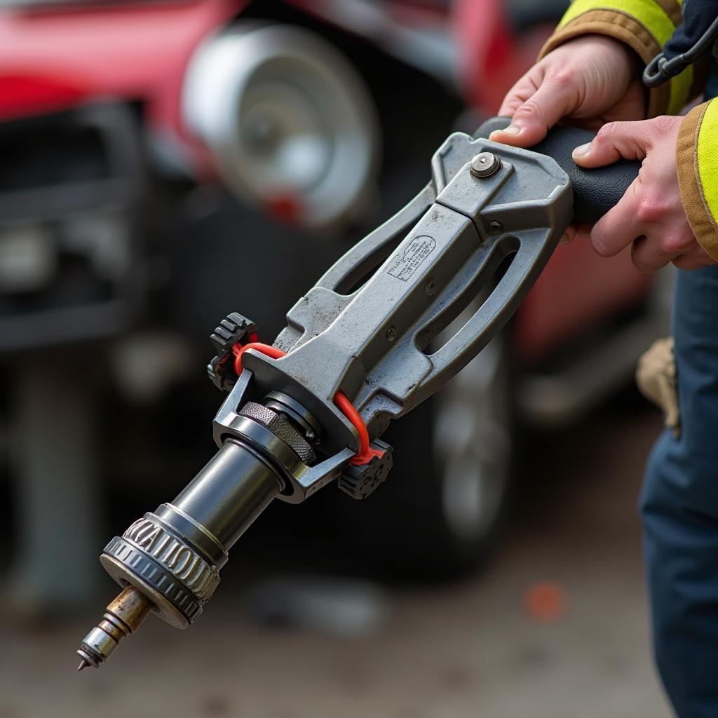 Feuerwehr Bengel - Ein hydraulischer Spreizer im Einsatz.