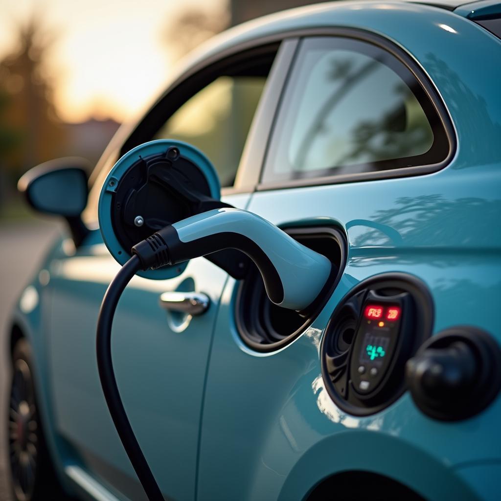 Fiat 500e Schnellladen an Ladestation