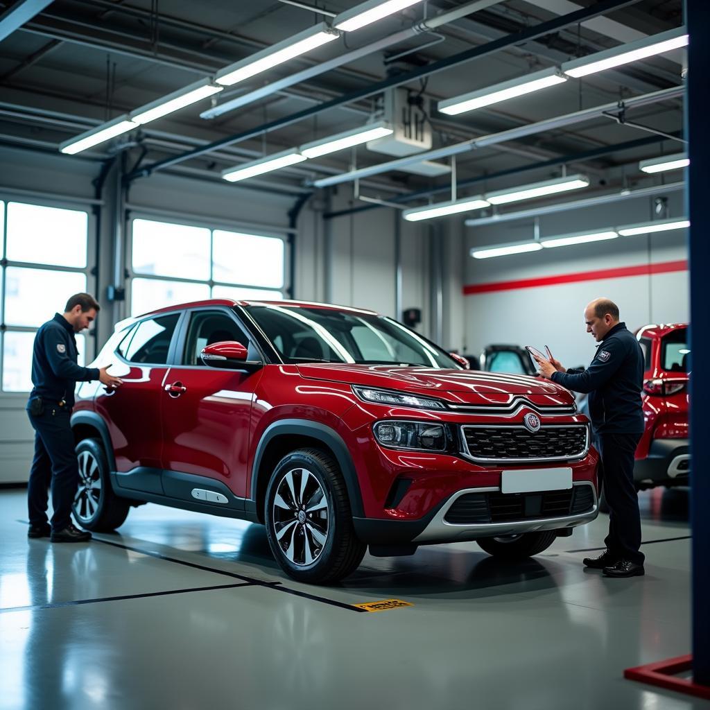Area bengkel atau servis di dealer Fiat Frankfurt