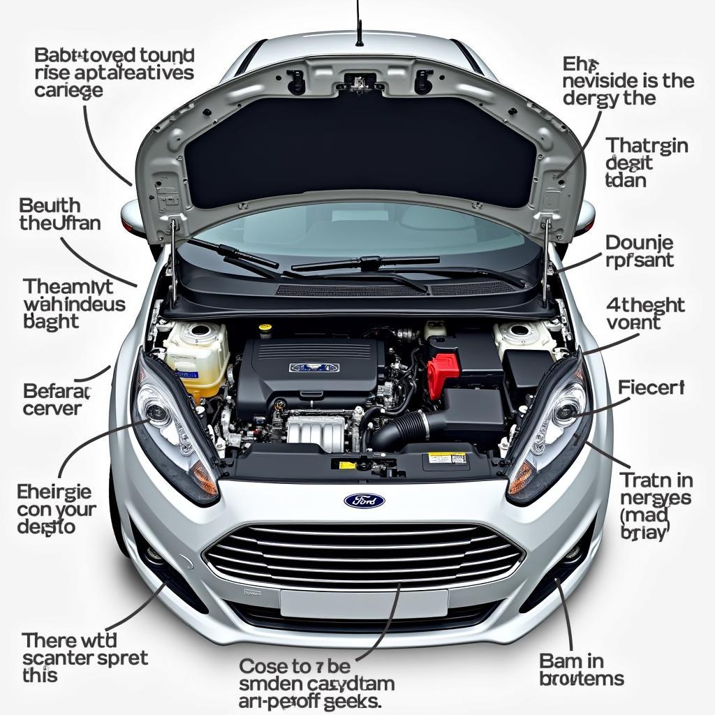 Ford Fiesta Mk 6 Motorraum: Detailansicht