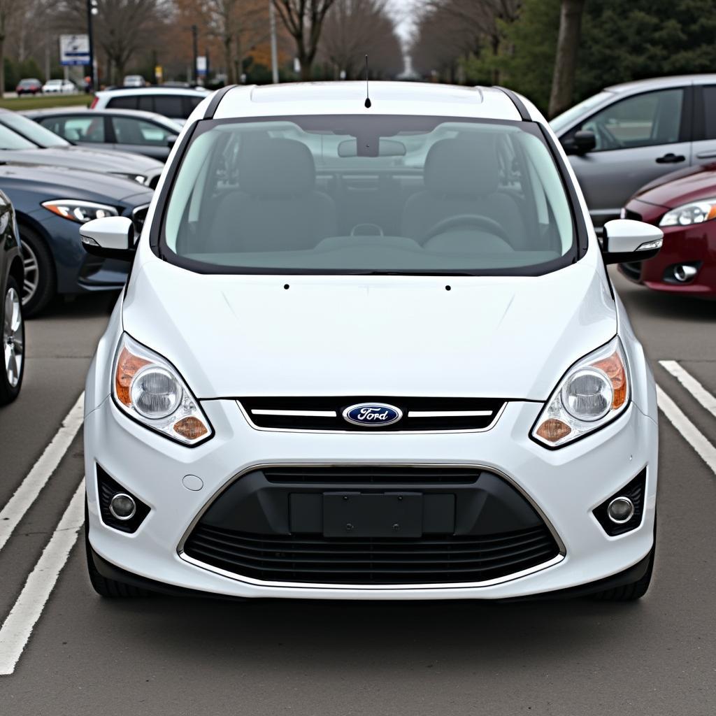 Ford S-Max in Weiß geparkt auf einem Parkplatz