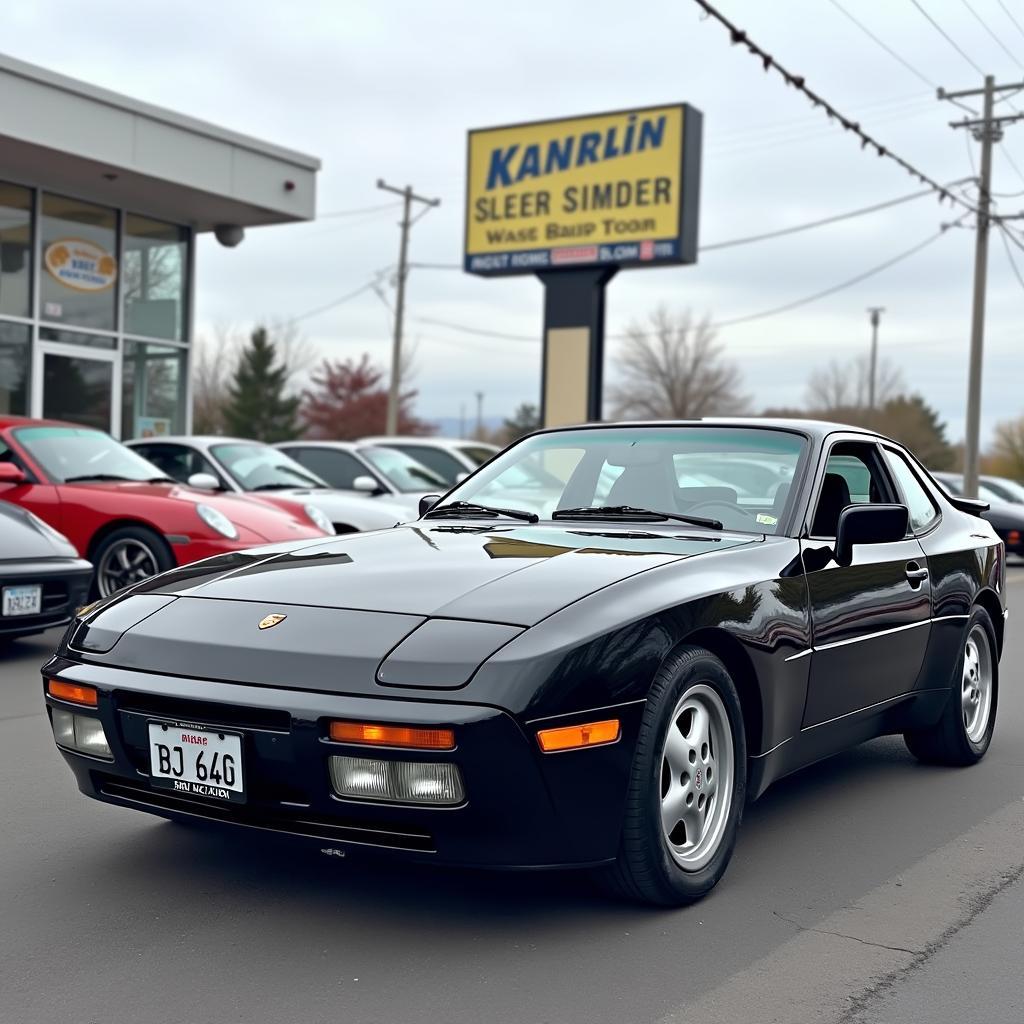 Günstigster Porsche Gebrauchtwagen: Ein älterer Porsche 944 steht zum Verkauf.