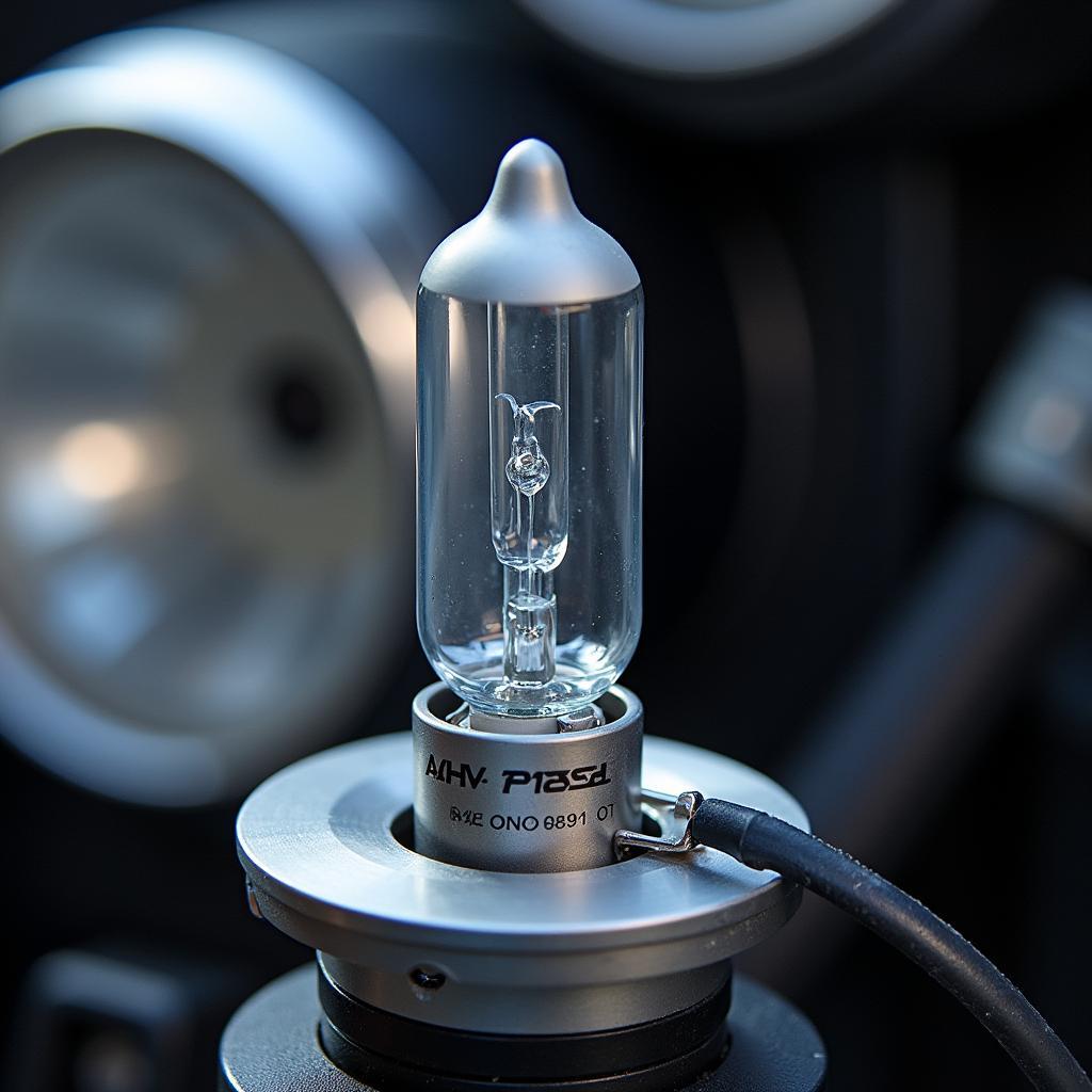 H7-Lampe im Scheinwerfer eines Autos