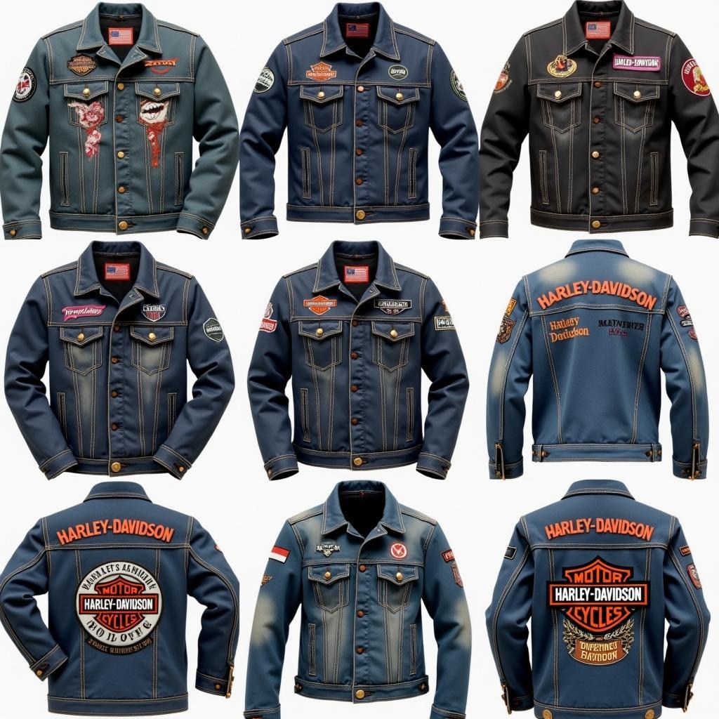 Verschiedene Modelle der Harley Davidson Jeansjacke