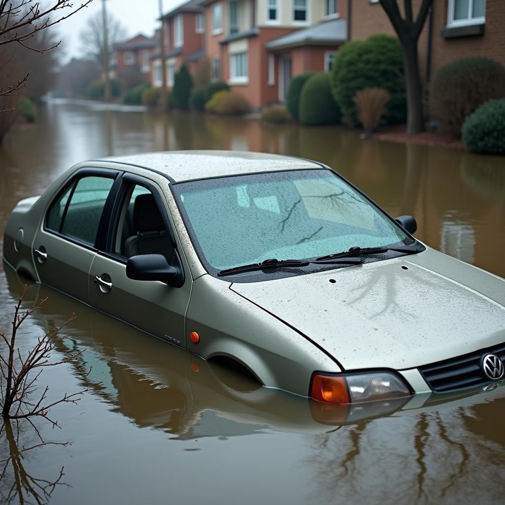 Hochwasser Auto Schaden