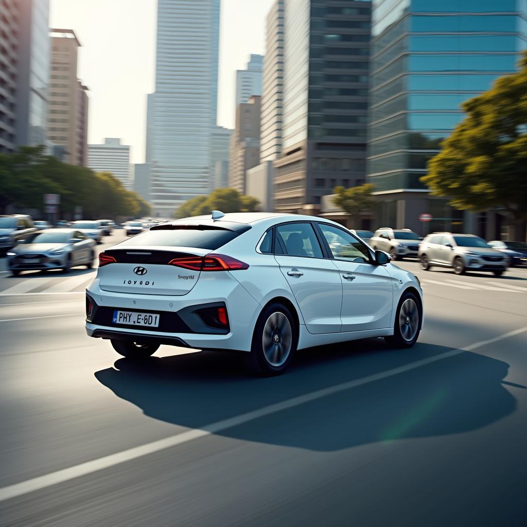 Hyundai Ioniq PHEV Driving in City Traffic