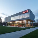 Audi Hauptquartier in Ingolstadt: Ein Symbol deutscher Automobiltradition.