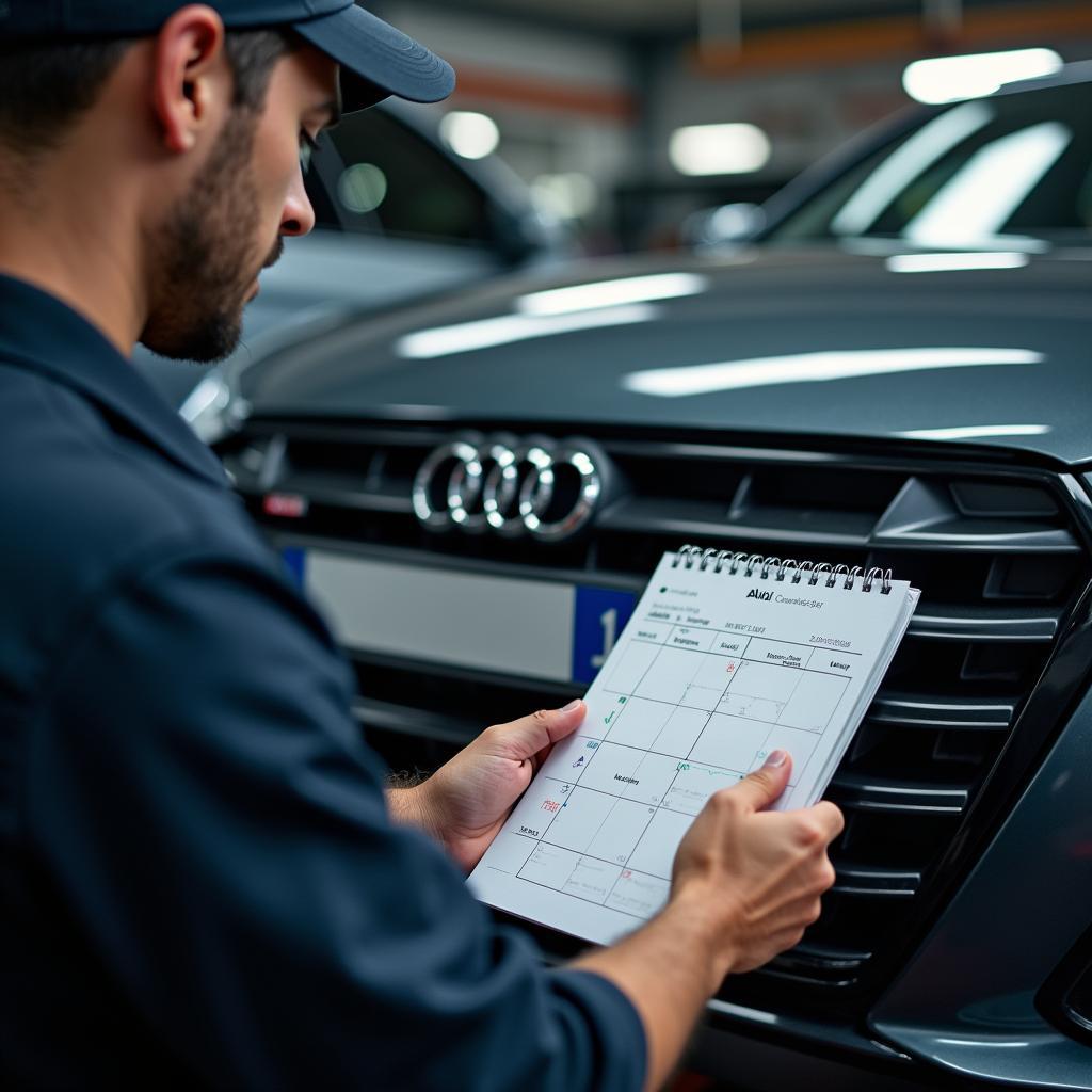 Audi onderhoud in de werkplaats